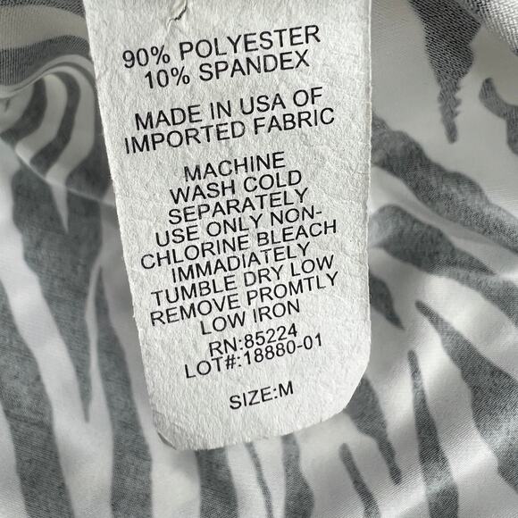 LEL Long Elegant Legs Womens Sz M Zebra Print Tunic Top Stretch Square Neck VTG - Picture 13 of 14